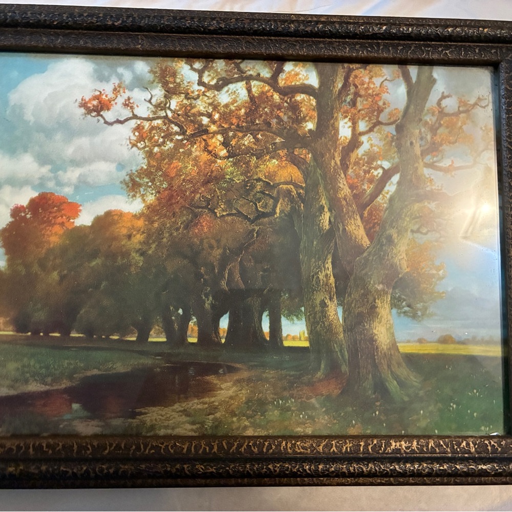 Traugott Hermann Rudisuhli Autumn Landscape Wall Art Print Oil Vintage - Picture 2 of 7
